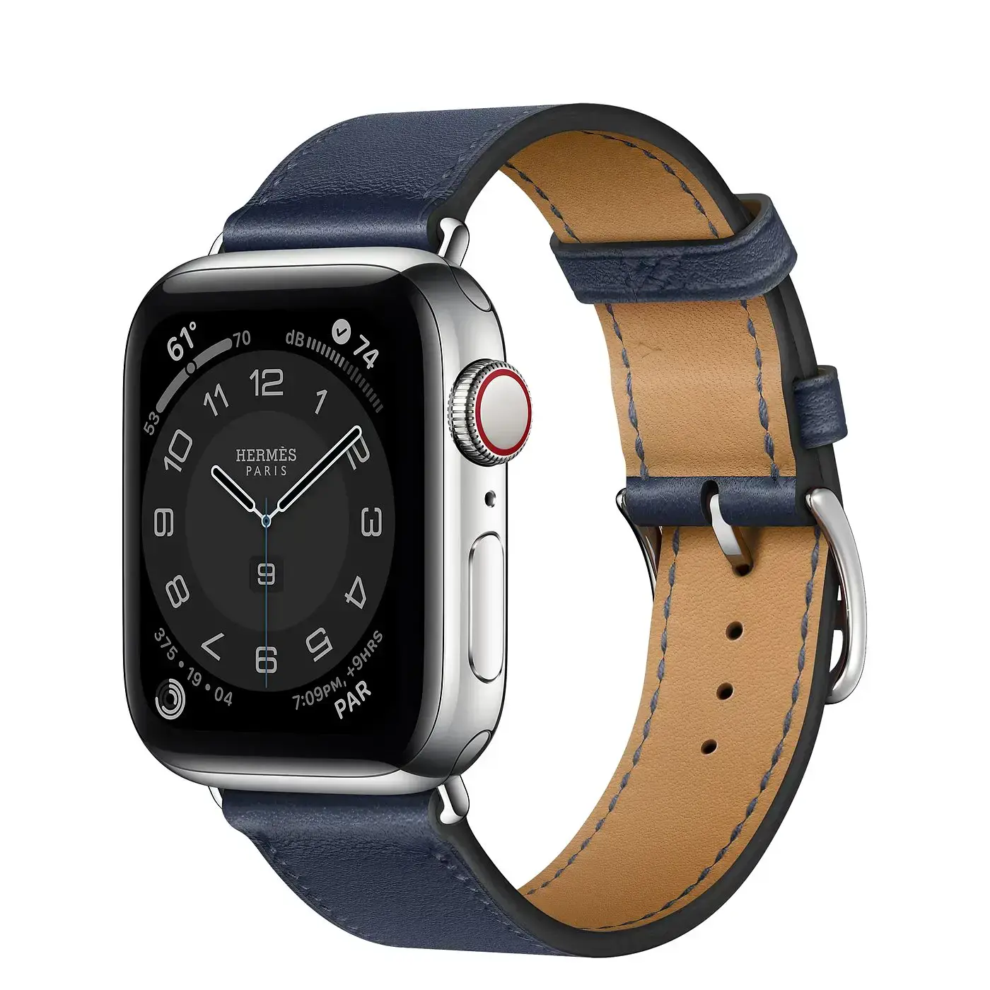 Apple Watch Hermes Series 6 GPS Cellular 40mm Silver Stainless Steel Case with Navy Swift Leather Single Tour MG3K3 H077051CJ7U NewTime